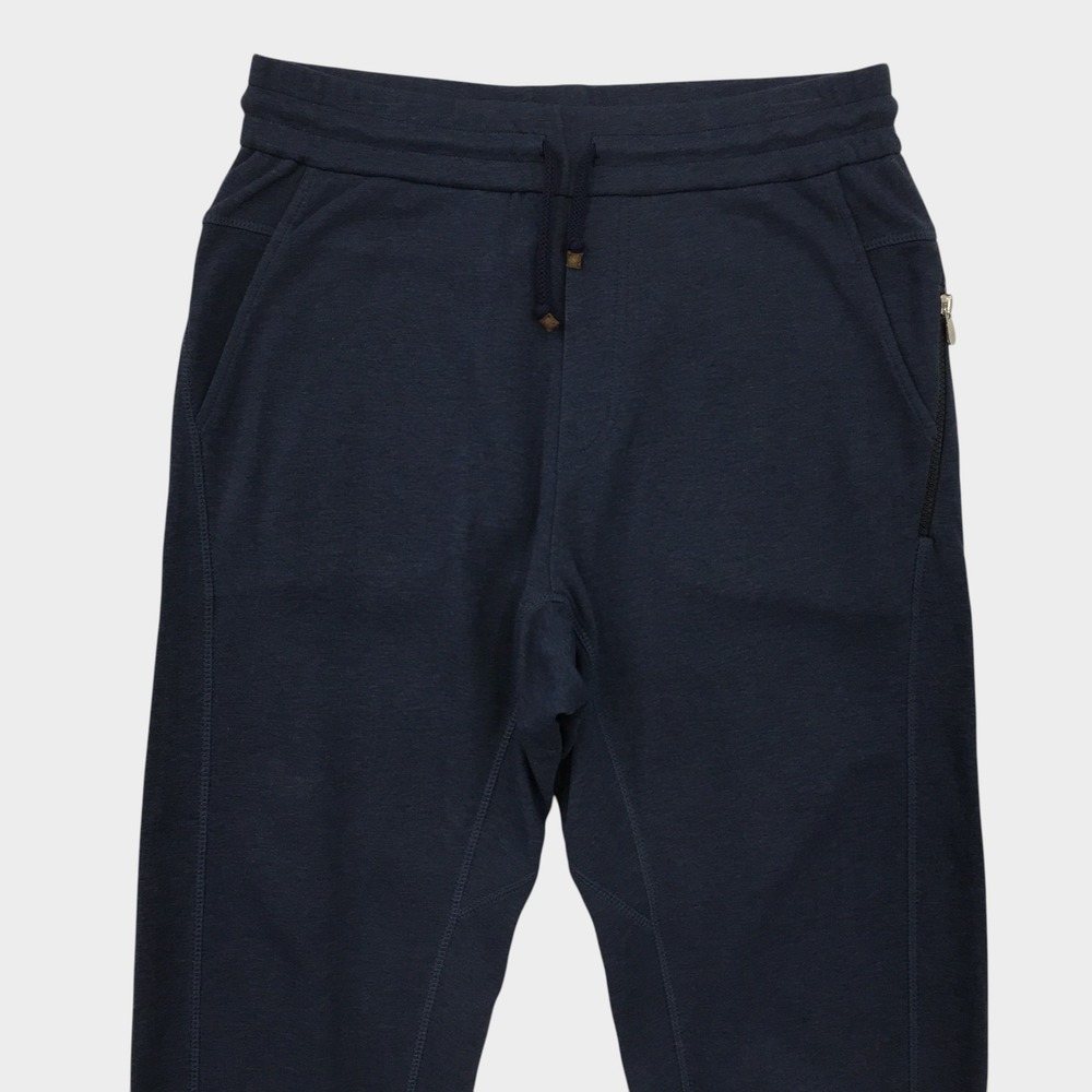 Brunello Cucinelli Mens Navy Blue Cotton Blend Drawstring Jogger Pants Size M